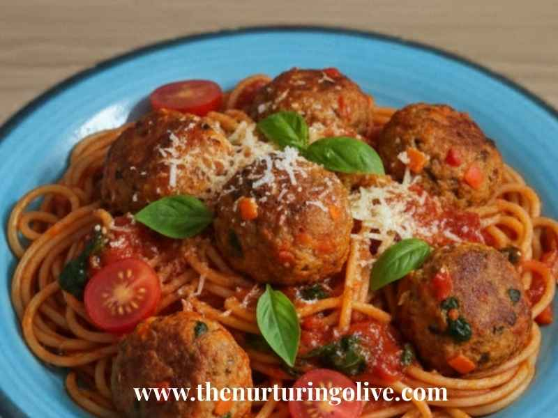 turkey-and-veggie-meatball-whole-wheat-spaghetti-served-in-bowl