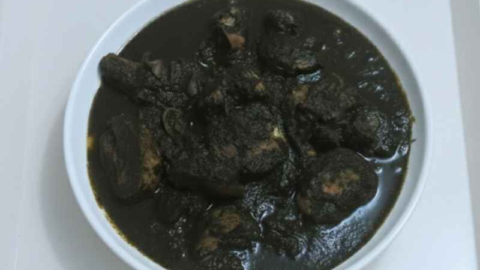 nigerian-healthy-black-soup-edo-state-tradition-black-soup-served-in-a-white-dish-and-white-tray