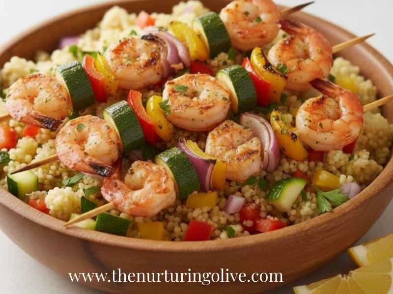 Shrimp-and-vegetable-kebabs-with-whole-grain-couscous
