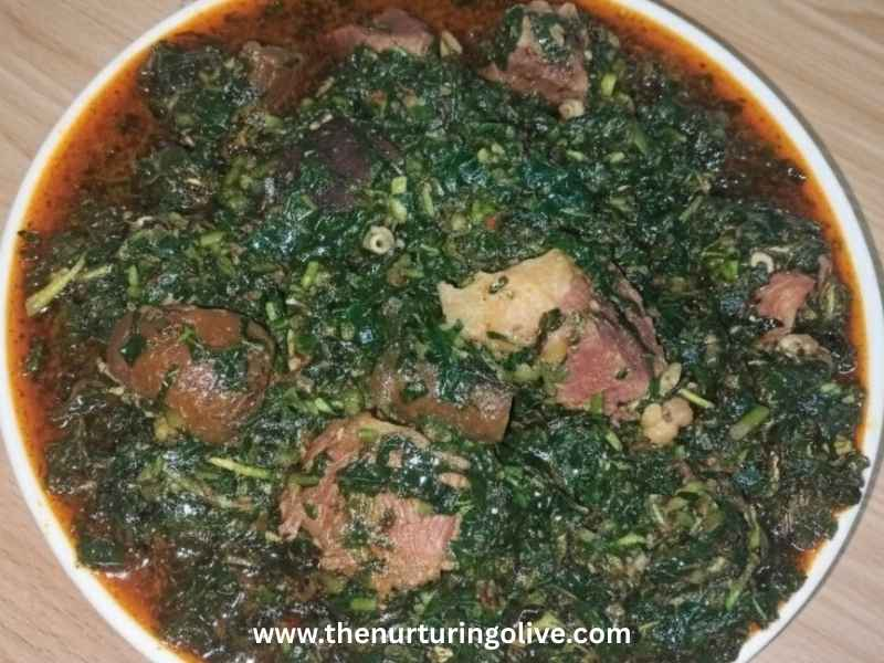 Edikang-Ikong-soup-served-on-a-plate