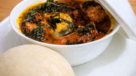 freshly-prepared-ogbono-soup-recipe-served-with-fufu-on-dinner-table
