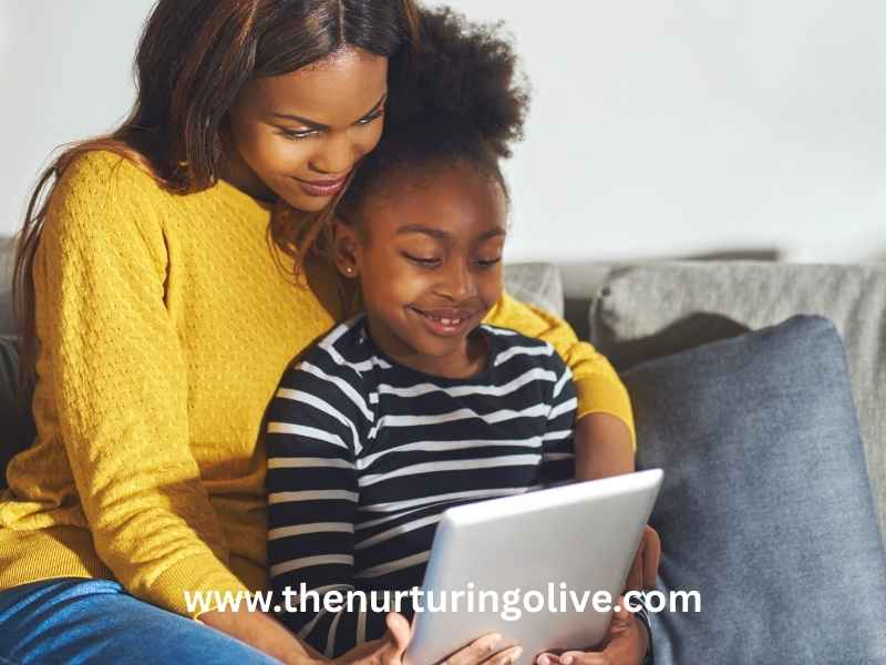 parent guiding child on healthy screen time habits while teaching how to raise a screen smart child