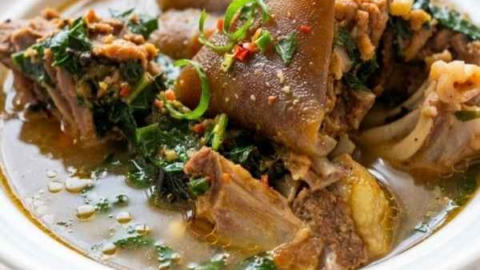 freshly prepared Nigerian pepper soup recipe served hot on a dinner table ready to enjoy